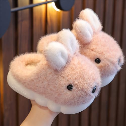 Image of Cute Women's Rabbit Slippers - Warm & Plush, Cartoon Design, Perfect for Winter & Indoor /Outdoor Use