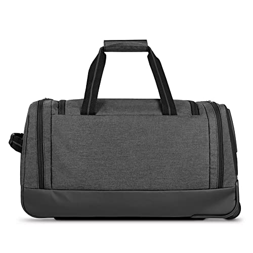 Solo New York Leroy Carry-On Wheeled Duffle Bag, 49L Capacity, Grey, 22 Inch