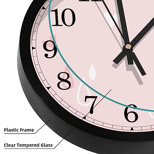 Horloge murale motif cœur et gouttes de pluie poétique à quartz - 4