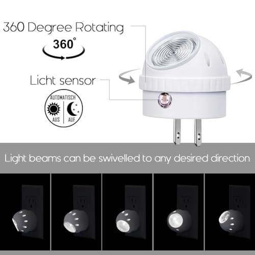 Image of Emotionlite Plug-in LED Night Light Dusk to Dawn Sensor Neutral White 6 Pack