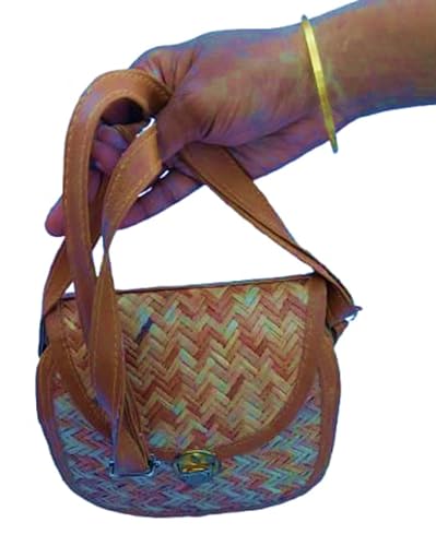 Image of han bag bamboo (LOCK) Bamboo Bags for Women - Handmade Wicker Woven Purse Handbag
