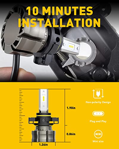 Auxito 5202 Led Fog Light Bulbs, 6500K Cool White 6000 Lumen Plug And Play, 300% Brighter, 5201 Ps19W 12085 Ps24W Daytime Running Lights Replacement (Pack Of 2) #TOP4