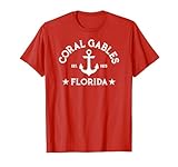 Hermoso y elegante diseño de estilo atlético náutico retro de Coral Gables FL en blanco con ancla. Incluye 1925, el año de incorporación de CG. Un regalo único, divertido de Coral Gables Florida También sería una idea genial de regalo de inauguración de la casa de Coral Gables.
