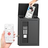 WeHere Key Drop Box with Smart Lock for Outside Wall Mount, Key Return Box for Automotive,Anti-Thief & Waterproof Design for Outdoor, Secure Cash Drop Box for Bussiness After Hours,Hotel,Car Rental