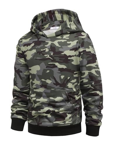 Image of Arshiner Boys Basic Hoodies Unisex Kids Soft Pullover Hooded Sweatshirt | Long Sleeve, Kangaroo Pocekt, Regular Fit, Fashion Style, Transitional piece, Fall Clothes for 4-13 Years