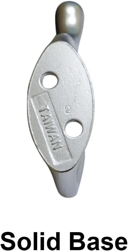 QCAA Premium Quality Heavy Duty Coat and Hat Hook Hanger, 3-3/8", Zinc Die Cast, Satin Nickel, 20 Pack, Made in Taiwan