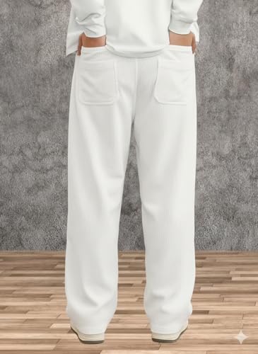 Image of Samfor Men's Comfortable Baggy Corduroy Pants | Relaxed Fit Stretch Waist Trousers for Everyday Wear | Casual Trouser for Man
