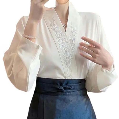 Chemise Hanfu brodée en dentelle au style chinois rétro élégant