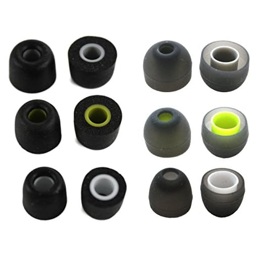 3 Pair Memory Foam & 3 Pair Silicone Rubber Replacement Earbuds, Ear Tips for JayBird BlueBuds X, X2 & X3 Sport Headphones (S/M/L)