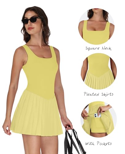 Image of NIASHOT Athletic Dress for Women with Shorts Sleeveless Womens Golf Dress