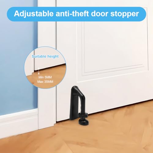 Door Stop Alarm, Portable Door Blocker Burglary Protection, Adjustable Door Security Device, Door Lock for Personal Protection of Home Hotels Travel, No Alarm Function - Image 4