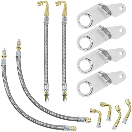 2-Pack 90-Degree Brass Valve Stem Extenders – Universal Tire Valve Extension, Silver