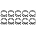 Acouto 10Pcs Hose Clamp Set - 201 Stainless Steel Reinforced for Prevention & Versatile Applications in Automotive & Industrial Use (48-51mm)