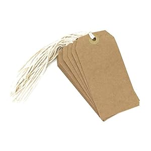 County Large Tie On Luggage/Storage Card Tags with String – Brown Card – Pack of 10 Tags – Size 120Mm X 60Mm, B014OYIHWA_1_SML