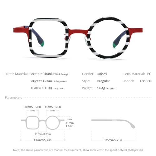 Image of FONEX Acetate Titanium Glasses Frame Women Round Eyeglasses Vintage Eyewear F85816