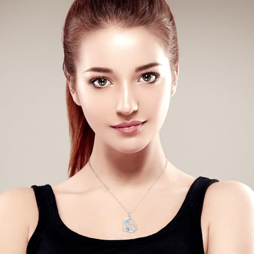 Turtle Necklace for Women 925 Sterling Silver Opal Sea Turtle Pendant Necklace Heart Ocean Necklace Gifts for Beach Lovers, Mother's Day, and Ocean-Themed Events2