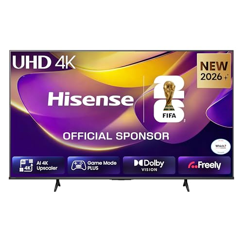 Image of Hisense 43" 43E6STUK 4K Ultra HD AI Smart TV with Freely, Netflix, Disney+ and YouTube - AI 4K Upscaler, AI Smooth Motion, Game Mode Plus, Dolby Vision, Voice Control, DTS Virtual: X, Filmmaker Mode