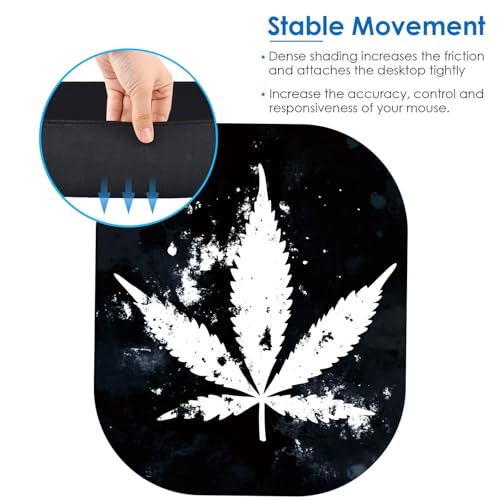 Tapis de souris imperméable motif marijuana avec base caoutchouc - 3