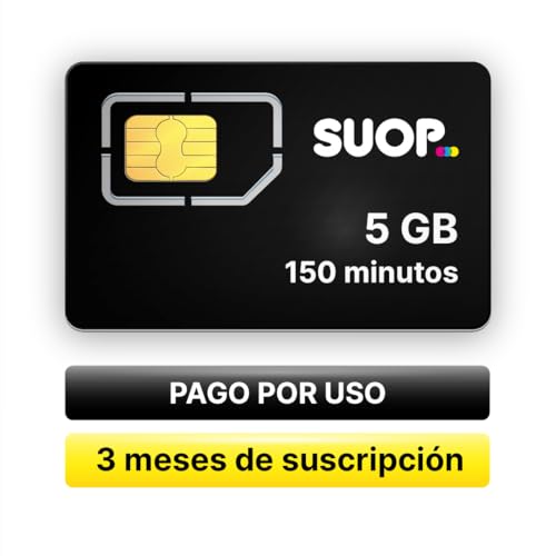 SIM prepago con 5 GB y 150 Minutos mensuales Durante 3 Meses (90 días). Suscripción trimestral con Pago único. Tarjeta prepago sin Cuenta bancaria.