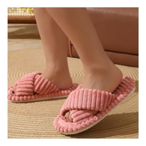 Sandals, Women's Plush Cotton Slippers - Soft Home Indoor Slippers for Women Slippers(Pink,7.5)4