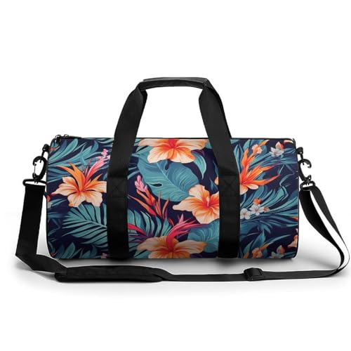 Travel Duffle Bag Hawaii Tropical Flower Weekender Bags for Women Large Capacity Travel Overnight Bags Foldable Carry On Tote Bags Lightweight Sport Gym Bag For Travel/Gift