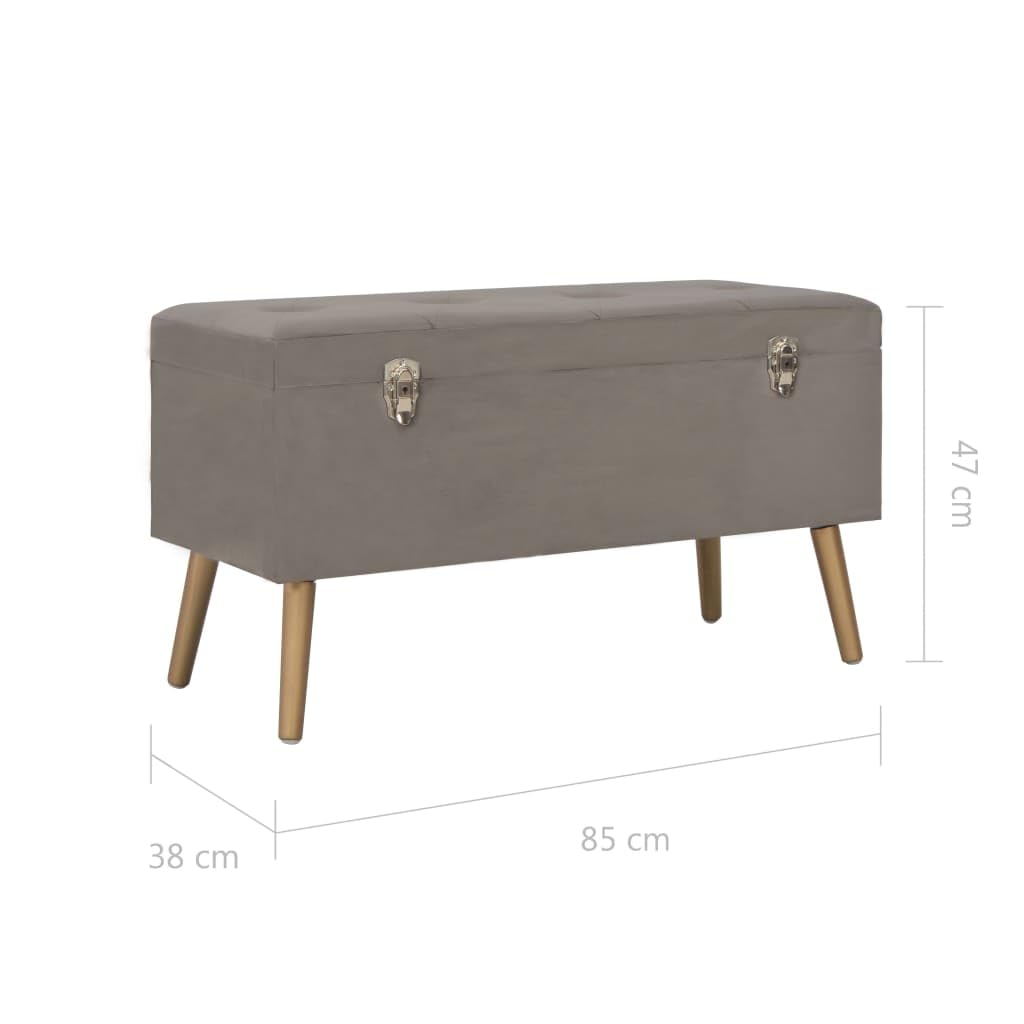 Taburete con espacio de almacenamiento, 3 unidades, terciopelo gris, patas de madera maciza, taburete grande y pequeño con compartimento, cofre versátil para pasillo, dormitorio, pasillo