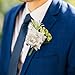 Boutonniere Brooch Flower Bridegroom Groom Men's Boutineer with Pin for Wedding, Prom, Homecoming