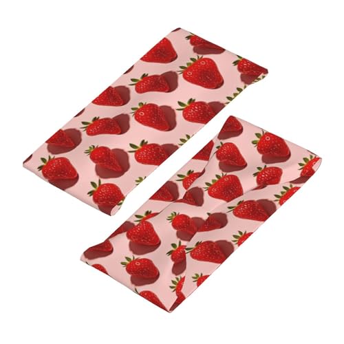 Boys Girls Cute Pink Strawberry Art Sports Sweatband Multi Style Beauty Skinny Hair Band Headdress for Yoga Travel Spa4