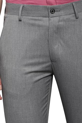 Image of Louis Philippe Men's Slim Fit Everyday Smart Wear Comfort Stretch Work Ready Solid Formal Trouser