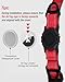 Joytale Airtag Dog Collar, Reflective Pet Collar with Waterproof AirTag Holder, Dual D-Rings, Soft Padded Adjustable for Large Dogs, Red, L