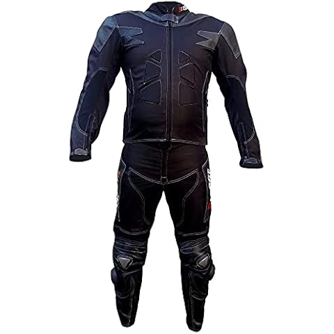 Biesse - Mono de moto para adulto de piel y tejido - Protecciones CE Cover