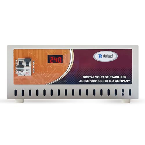 Image of daikcell 7.5KVA Copper 90V-300V Heavy Duty Mainline Voltage Stabilizer for Home - 6000W (30 Amps Load) for Single Phase with 5 Year Warranty - DSR026 - Gray