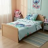 Juego de Cama Stitch Hawaii 100% Polialgodón, Funda Nórdica de 140 x 200 cm + Funda de Almohada de 65 x 65 cm