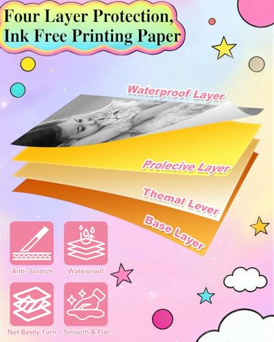 20 Rollen Sofortbildkamera-Nachfüllpapier, HD Kidizoom Druckkamera-Papier, Nachfüllpackung für die meisten Kinder, Sofortbildkamera, BPA-frei (2,5 x 5,7 cm)