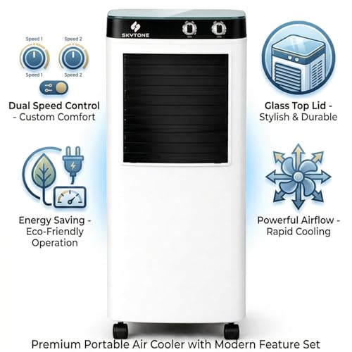 Image of SKYTONE Cooler For Room with 36L Capacity And 30 Ft Powerful Air Throw | High Speed Fan | Inverter Compatible | Energy Efficient Rooms Cooler for Bedroom, Living Room & Office Use 1-Year Warranty