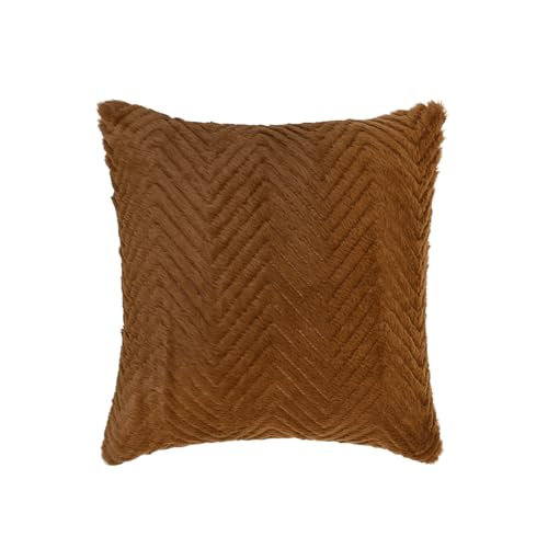Image of Wakefit Designer Cushion Cover | 16x16 inch | Velvet Fabric | Machine Washable | Pack of 1 | Fur Brown