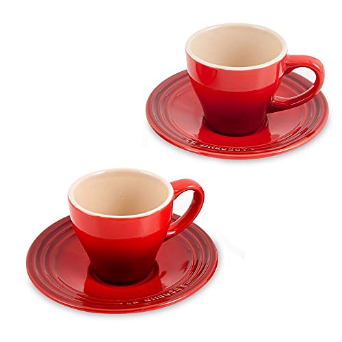 Le Creuset Conjunto 2 Xícaras Espresso com Pires Vermelho
