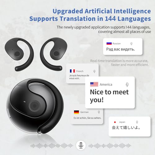 Xmenha Ai Language Translator Earbuds Translation Real Time Translating Over Ear Earbuds Earpiece Earbud Translator Translation Ai Headphones - Image 4
