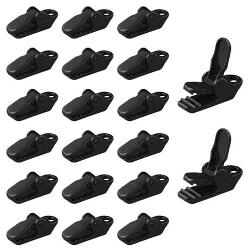 DIFLAX 20 Piezas Toldos Abrazaderas Plástico Pinza de Cocodrilo, Tiendas de Campaña Abrazaderas, Carpa Clip para Cortinas, Pancartas, Tiendas, Sacos de Dormir