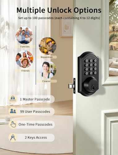 Keyless Entry Door Lock with Keypad, Electronic Deadbolt for Front Door - image 2