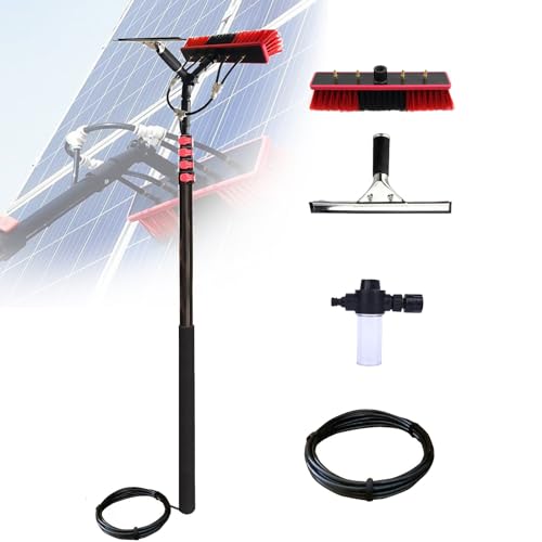 WBDBINGL Cepillo de Limpieza de Ventanas,Escoba telescópica para Limpieza, Dosificador de jabón,Cepillo De Pulverización De Agua Multipropósito Limpiador Extensible,Limpiador Fotovoltaico(9M/30FT)