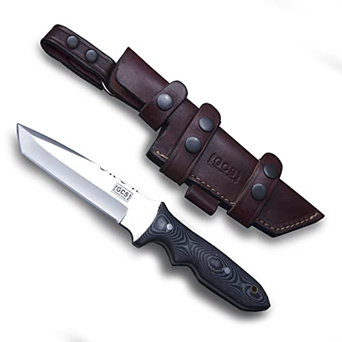 GCS Handmade G10 Handle D2 Tool Steel Tactical knife Hunting Knife Camp Knife with leather sheath Full tang blade designed for Hunting & EDC GCS 210 - GCS Knives
