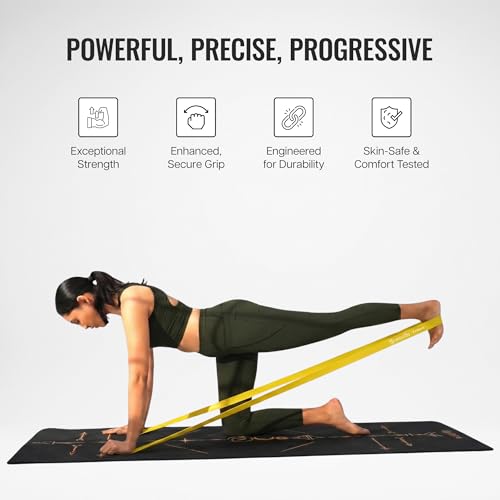 Image of WiseLife Professional Latex Resistance Band (Light) - 100% Natural Latex for Stretching, Strength Training, Warm-Up, Yoga & Home Workouts (Yellow)
