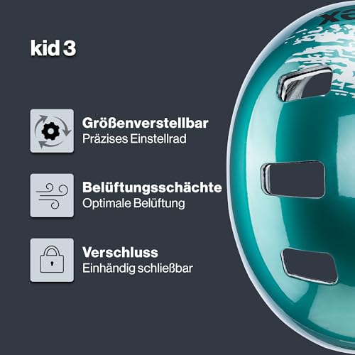 uvex Kid 3 Kinderfahrradhelm, Teal-Silver, 55-58 cm – Ansicht 2