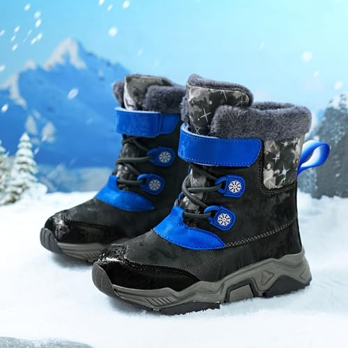 Unisex Kids Snow Boots Boys Girls Warm Faux Fur Lined Winter Mid Calf Boots Cold Weather Shoes (Little Kid/Big Kid)2