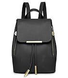 WINK KANGAROO Fashion Shoulder Bag Rucksack PU Leather Women Girls Ladies Backpack Travel bag (small black)