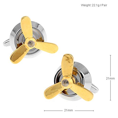 Mancuernillas clásicas para hombre KnBoB en plata y oro miniatura 5