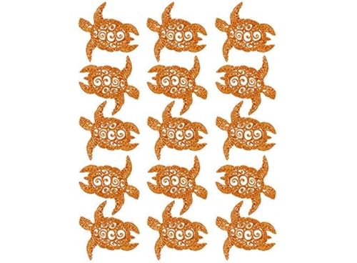 Sea Turtle 15 pcs 1 Inch 22k Gold Fused Glass Decals