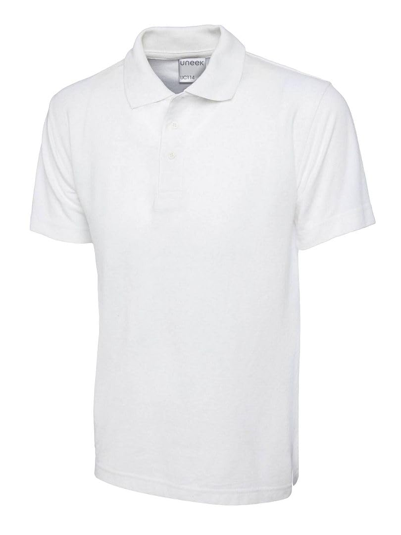 Uneek Clothing Men's White Uc114 - S - 180Gsm Polo Shirt