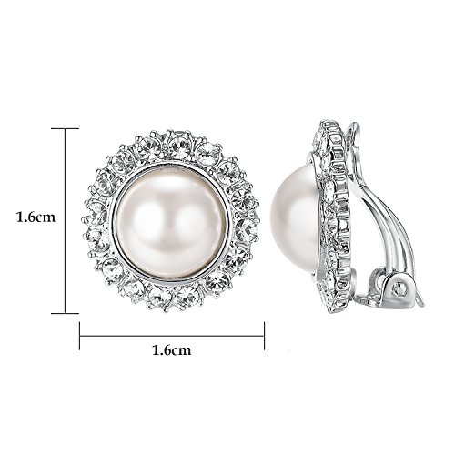 Yoursfs Vintage Clip On Earrings For Women Ivory Pearl Round Non Pierced Earring For Women #TOP1